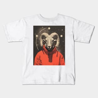 Aries Ram Surrealistic Collage Kids T-Shirt